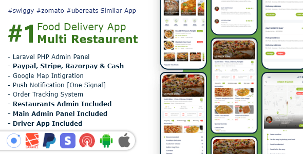 Script de delivery + Apps android e IOS + Painel de Amin- Delivery de  Comida, Mercado, Entrega de carnes Mobile App com Admin Panel