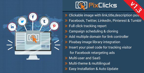 Script php - PixClicks- Marketing de imagem clicavel e com rastreamento de cliques sociais