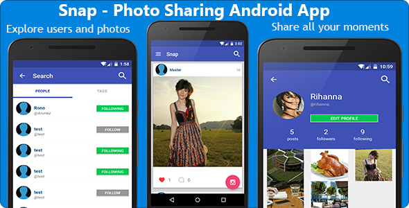 Script app android - Snap - Aplicativo para Android de compartilhamento de fotos