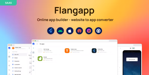 Flangapp - Construtor de aplicativos SAAS Online do site